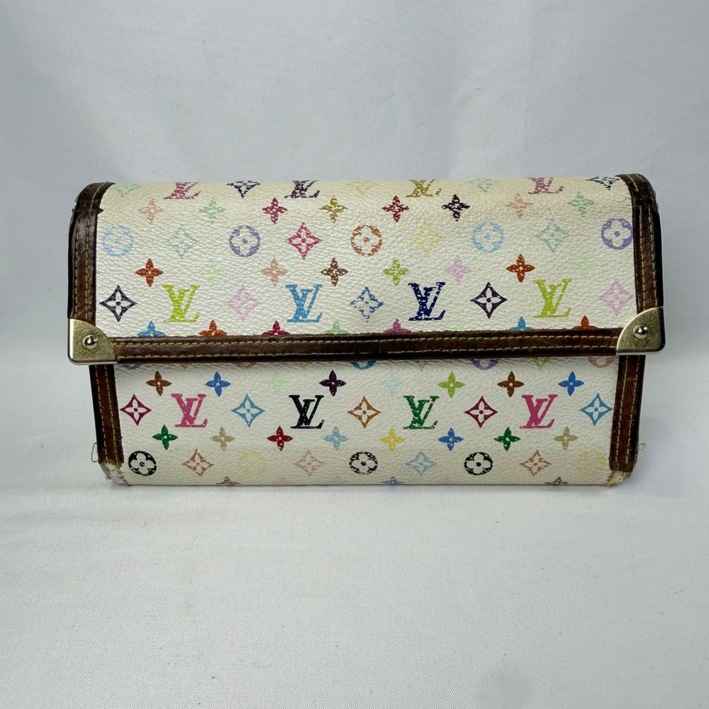 Louis Vuitton Wallet Womens OS White Monogram Multicolore Portefeuille M92659